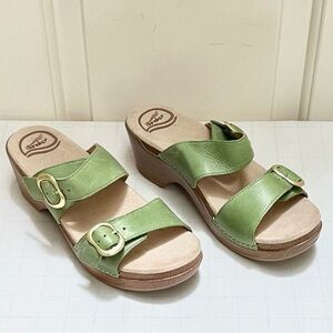 Dansko Light Green Leather Mules Dansko Sophie adjustable double strap sandals